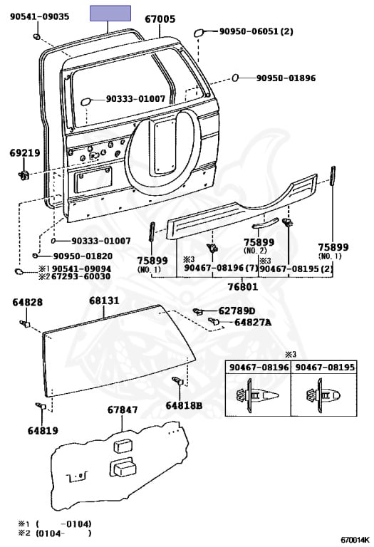 67881-60070 - Toyota - Back Door Weatherstrip - Nengun Performance