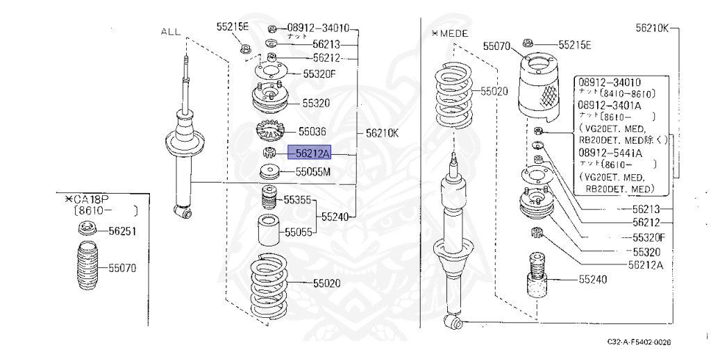 56218-61L10 - Nissan - Rear Shock Absorber Bushing - Nengun