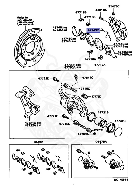 Shinページ 47743-22060 - Toyota - Spring, Anti-squeal (for Rear Disc Brake