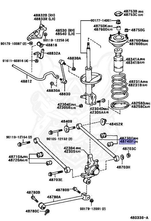 48730-32080 - Toyota - Rear Suspension Arm Assy, No.2 Lh - Nengun