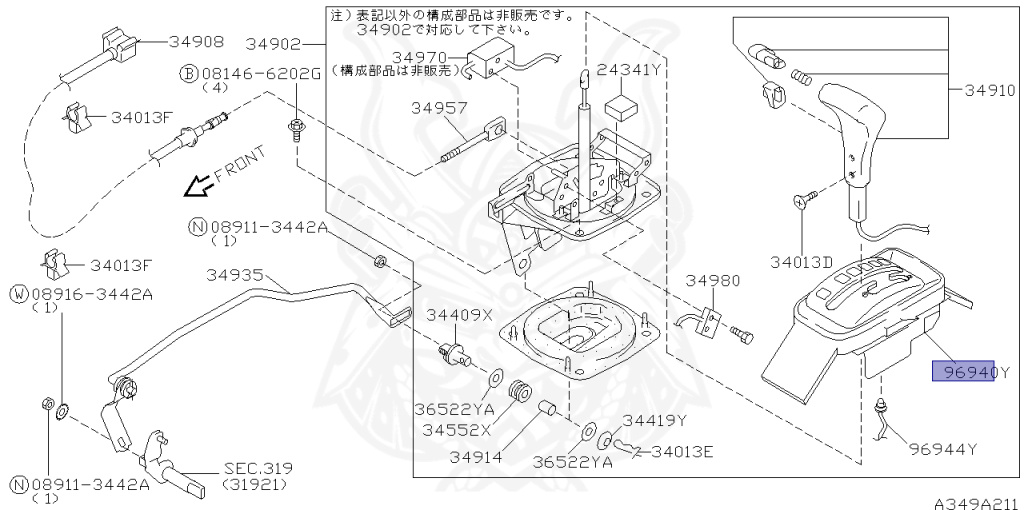 Nissan - Skyline - R34 25GT - ENR34 - 1999 - 25GT - 4 DOOR SEDAN(4S) - AUTOMATIC-FLOOR SHIFT(AT.F4) - High cast, 2-link (IRS.2WD) - RB25DE