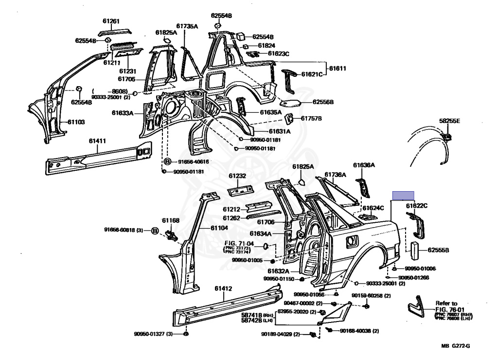 61602-17030 - Toyota - Quarter Panel, Lh - Nengun Performance