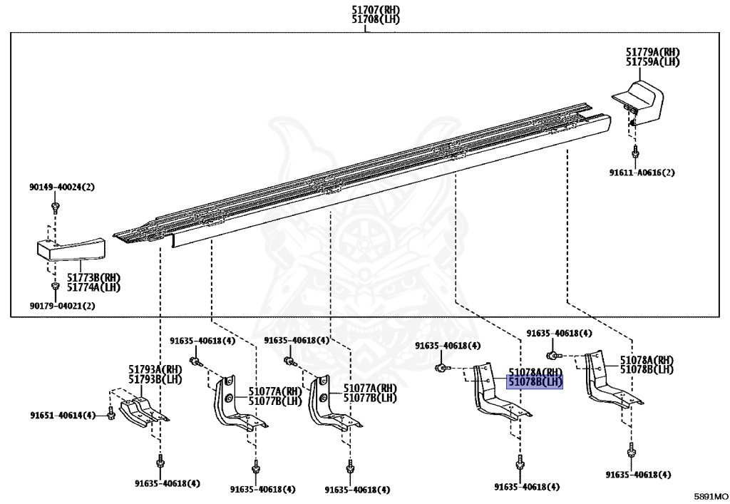 専用2 51078-90K00 - Toyota - Side Step Bracket, No.3 - Nengun Performance