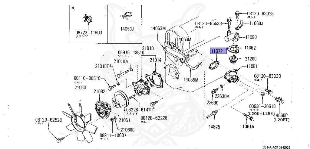 Nissan - Laurel - C31 - 1980 - Medalist - HARDTOP(K) - AUTOMATIC TRANSMISSION(FA) - L20E