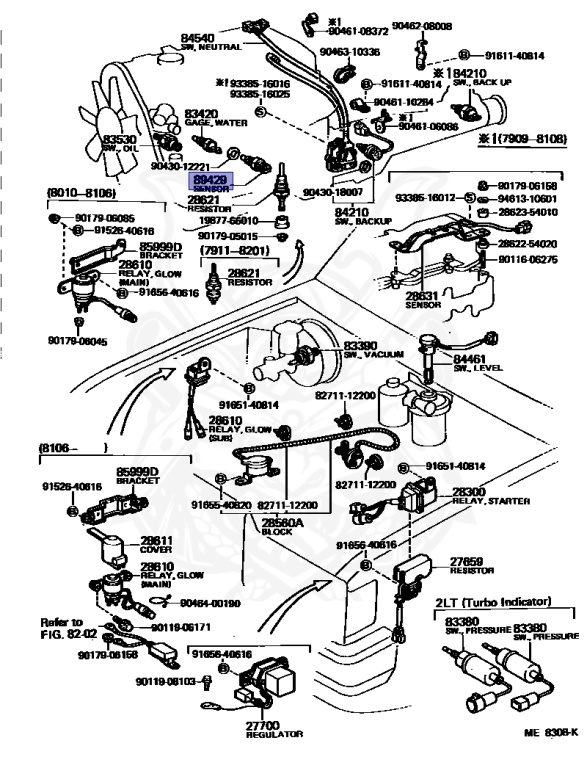 89422-30020 - Toyota - Water Temperature Sensor (for E.f.i.