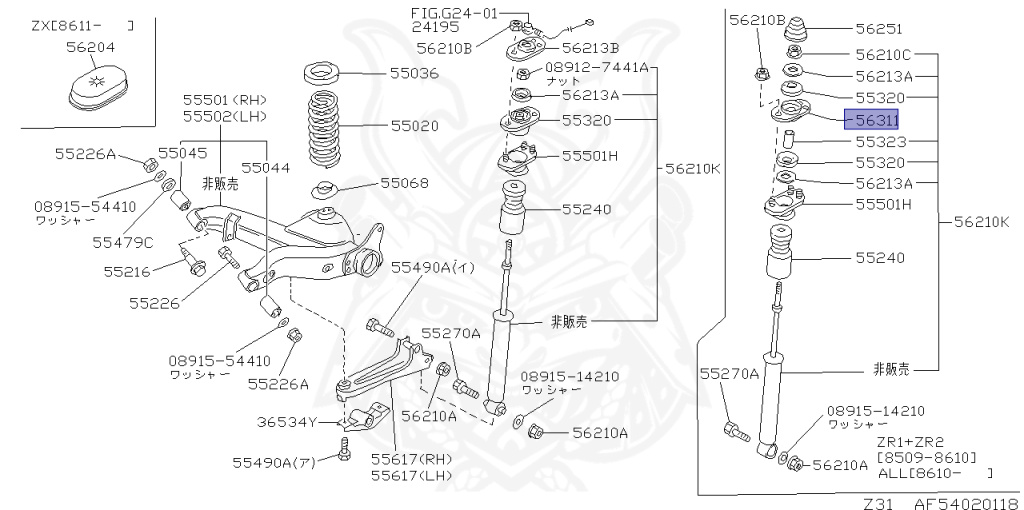 Nissan - Fairlady Z - Z31 - 1987 - ZX - AUTOMATIC TRANSMISSION(AT) - T-bar roof (KZ#) - VG30T