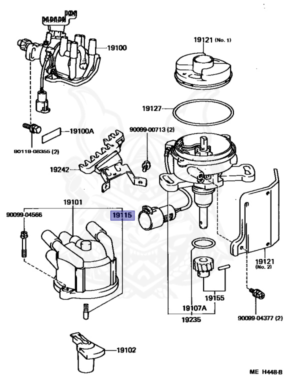 19115-50010 - Toyota - Distributor Cap Center Piece - Nengun