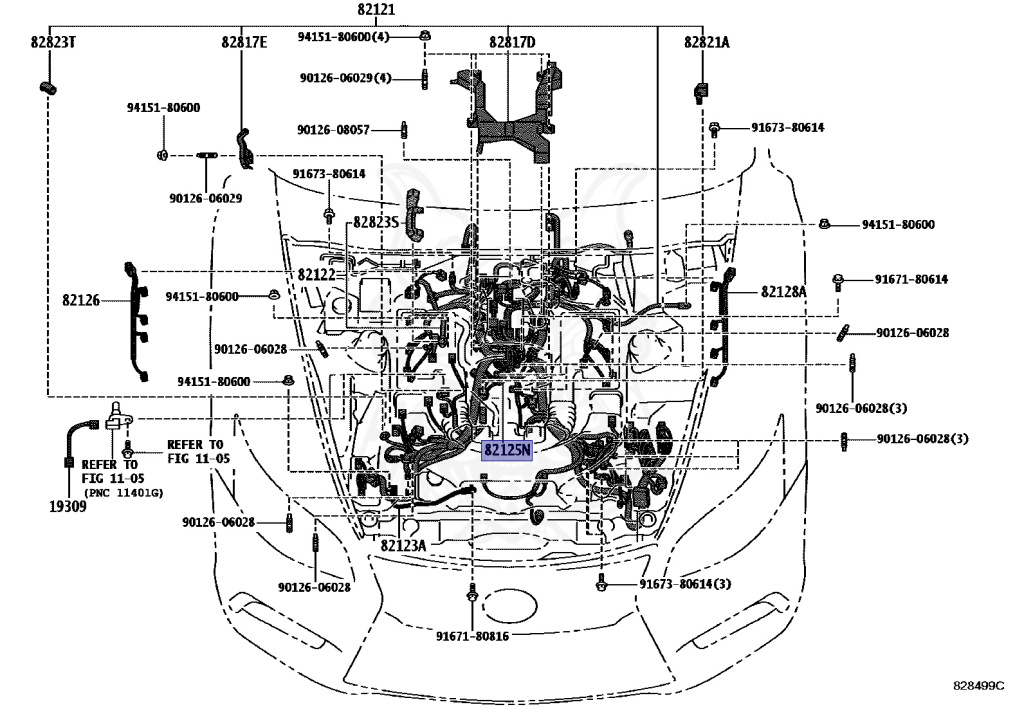 82125-50080 - Lexus - Wire, Engine, No.5 - Nengun Performance