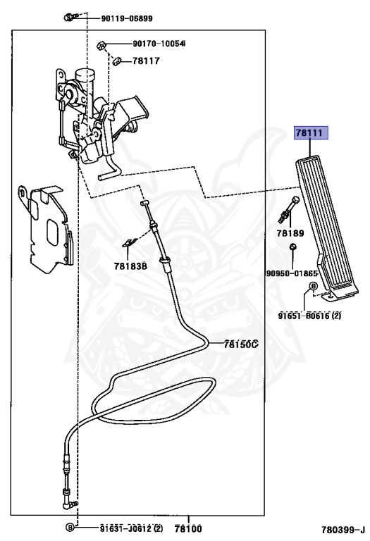 78110-95410 - Toyota - Accelerator Pedal Cover - Nengun Performance