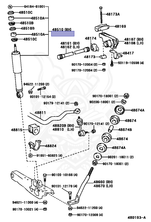 パーツ TOYOTA 48511-80054 Shock FR LH 48511-80054 - Toyota - Shock Absorber - Nengun Performance