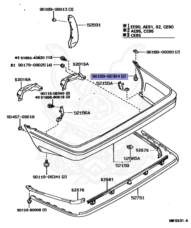 Toyota - Corolla - AE95 - 1991 - XE TYPE - 4-DOOR - Manual - 4AFE