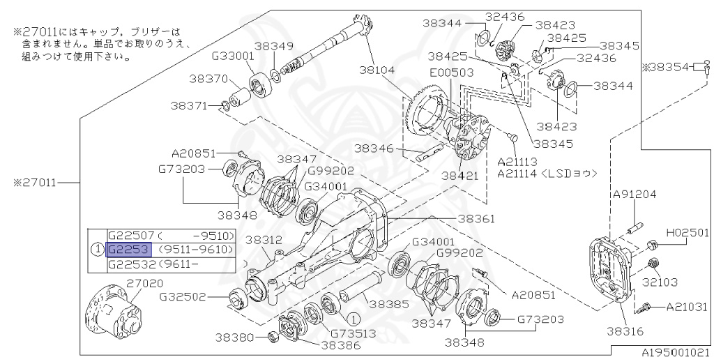 Subaru - Legacy Touring Wagon - BG5 - Jan-1996 - TSR - Wagon - F4WD - Automatic transmission - Right hand - BG5