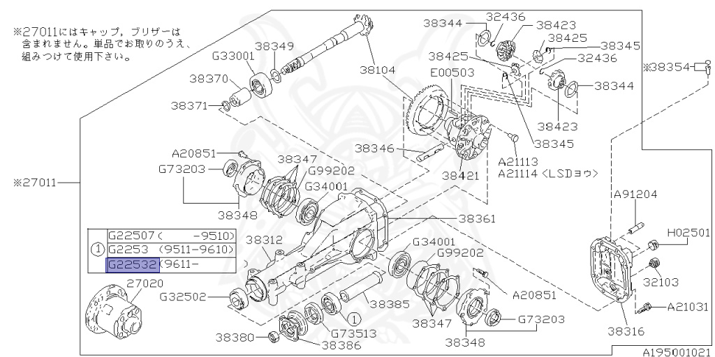 Subaru - Legacy Touring Wagon - BG5 - Jan-1996 - GTB - Wagon - F4WD - Manual Transmission - Right hand - BG5