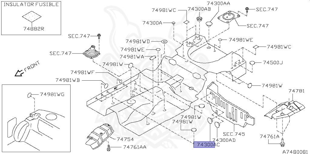 06212-2500P - Nissan - Plug, Front Floor - Nengun Performance