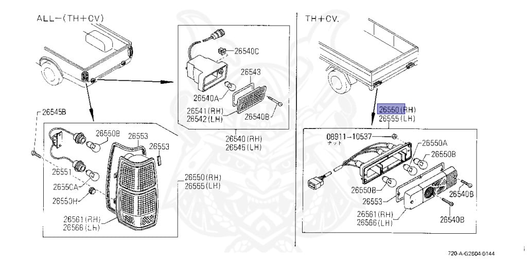 26550-J5101 - Nissan - REAR COMBINATION LAMP ASSEMBLY, RH - Nengun