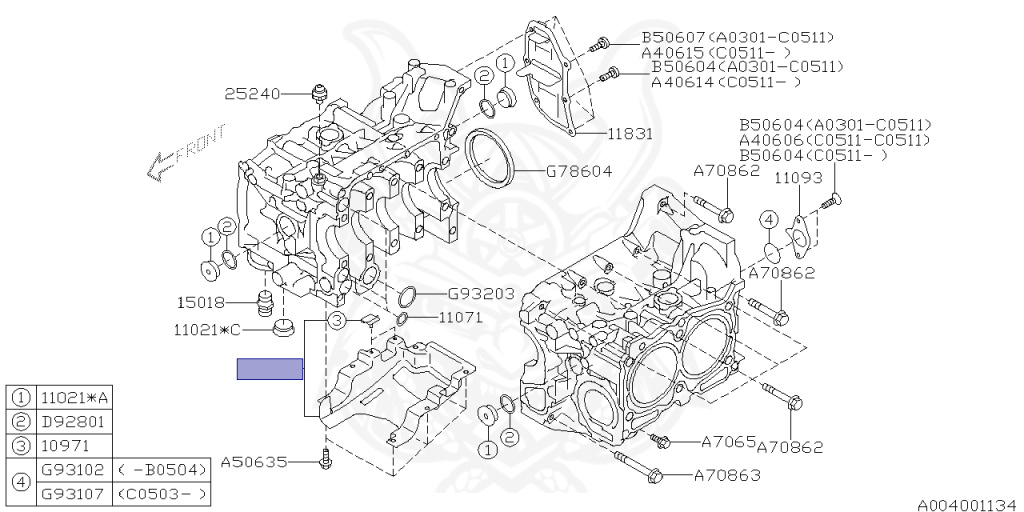 Subaru - Legacy Touring Wagon - BP5 - Jan-2004 - 20GT - Wagon - 4W - 5-speed manual transmission - Right hand - EJ20