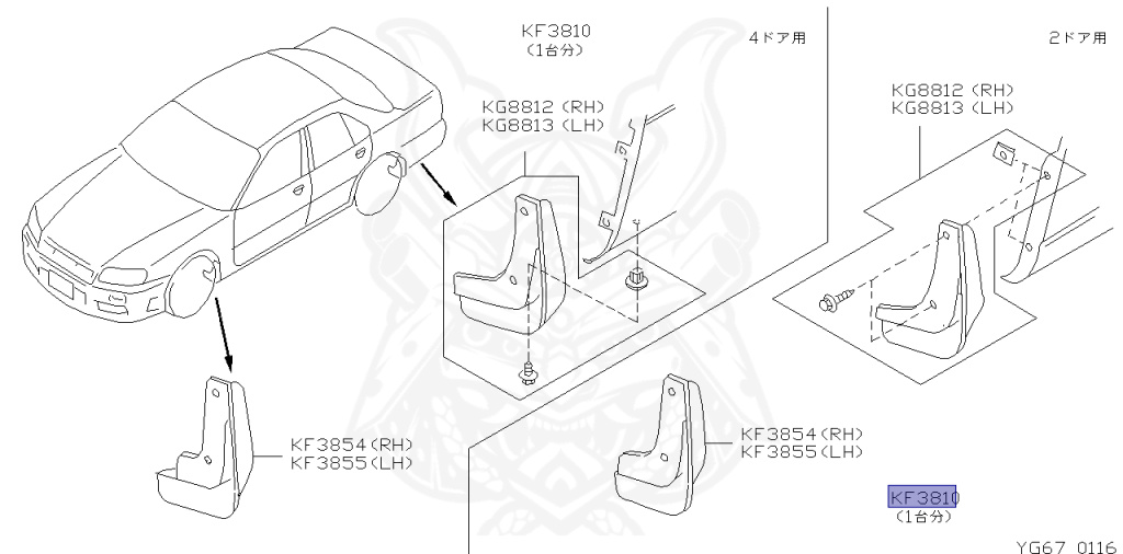 Nissan - Skyline - R34 GT - HR34 - 2000 - 20GT - 4 DOOR SEDAN(4S) - AUTOMATIC-FLOOR SHIFT(AT.F4) - High cast, 2-link (IRS.2WD) - RB20DE
