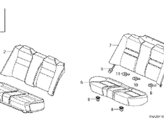 Cover Rear Seat Bottom (Item #5) - Category: Interior - 82131-SNW-J01ZA