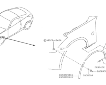 Nissan - Molding Front Fender Front RH