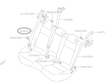 Subaru -  Rear Seat Belt Outer RH