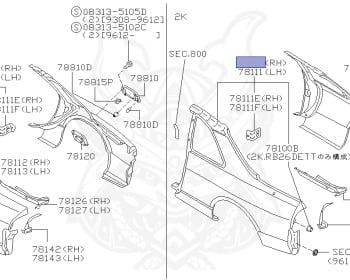 Genuine Skyline GT-R BCNR33 Exterior OEM parts supplied from Japan