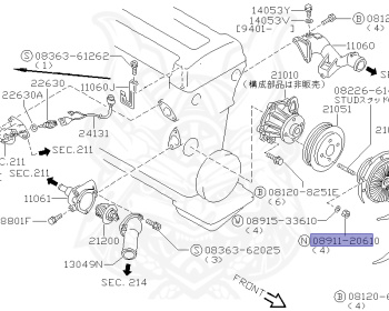 Nissan - 180SX - RS13 - 1993 - Type 1 - HATCH BACK(HB) - MANUAL TRANSMISSION(MT) - TWO WHEELS STEERING(2WS) - SR20DET