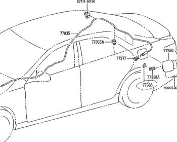 Hinge Spring Fuel Filler Lid Opening - Category: Exterior - 77366 - 77360-30080