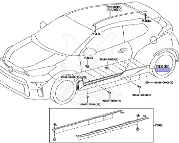 Genuine GR Yaris RC GXPA16 Exterior OEM parts supplied from Japan