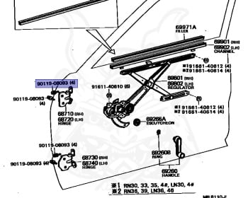 Genuine Hilux RN43 Exterior OEM parts supplied from Japan - Nengun
