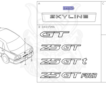 Nissan - Skyline - R34 25GT - ENR34 - 1999 - GT-V - 4 DOOR SEDAN(4S) - AUTOMATIC-FLOOR SHIFT(AT.F4) - HI-CAS 2-Link Drive (HI.2WD) - RB25DE