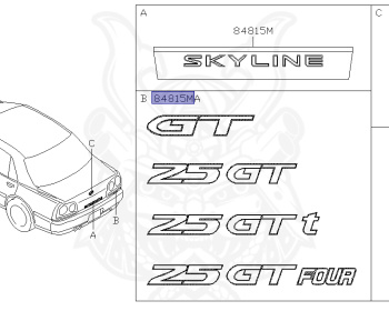 Nissan - Skyline - R34 25GT - ENR34 - 1999 - GT-V - 4 DOOR SEDAN(4S) - AUTOMATIC-FLOOR SHIFT(AT.F4) - HI-CAS 2-Link Drive (HI.2WD) - RB25DE