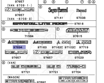 Mitsubishi - Delica Star Wagon - P35W - 1995 - HSRGT2 - 4D56