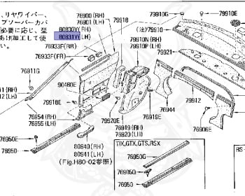 Genuine Skyline R30 Exterior OEM parts supplied from Japan
