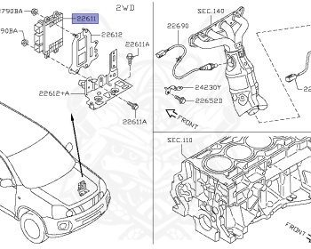 Nissan - X-Trail - T31 - 2008 - X/XTT/GT Grade - WAGON(W) - 2 WHEEL DRIVE(2WD) - CVT(CVT) - MR20DE