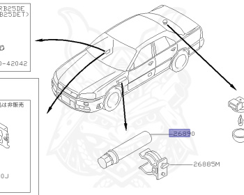 Nissan - Skyline - R34 25GTT - ER34 - 1998 - 25GT TURBO - 2 door hard top (2K) - MANUAL TRANS 5-SPEED(MT.F5) - Hi-Cas 2-Link (HI.2WD) - RB25DET