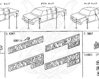 Nissan - Datsun - 720 - 1979 - DELUXE TYPE - CONVERTIBLE(CV) - 2 WHEEL DRIVE(2WD) - 4 SPEED T/M COLUMN SHIFT(R4) - J16S
