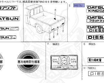 Nissan - Datsun - 720 - 1982 - DELUXE TYPE - Temporary Track (TL) - 4 WHEEL DRIVE(4WD) - 5 SPEED MANUAL TRANS(F5) - Z18S