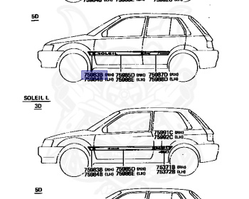 Toyota - Starlet - EP82 - 1990 - SOL TYPE - 3-DOOR - Manual - 4EF
