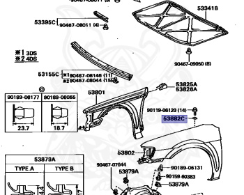 Toyota - Tercel - EL45 - 1990 - AVENUE TYPE - 4 DOOR - Manual - 5EFE