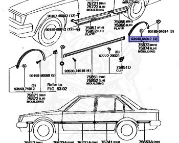 Toyota - Carina - CA60 - 1982 - SIDE GLASS - SEDAN - Automatic - 1C