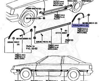Toyota - Carina - AA60 - 1984 - SIDE GLASS - COUPE - Automatic - 3AU