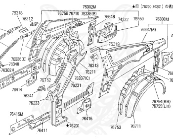 Genuine Fairlady Z Z31 Exterior OEM parts supplied from Japan