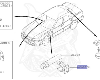 Nissan - Skyline - R34 25GT - ENR34 - 1999 - 25GT FOUR - 4 DOOR SEDAN(4S) - AUTOMATIC-FLOOR SHIFT(AT.F4) - Hi-cast 4-link (IRS.4WD) - RB25DE