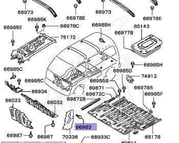Mitsubishi - Minicab Van - U44V - 1990 - HLKGF - 4A30