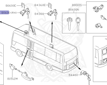 Nissan - Civilian - W41 - 2004 - DELUXE TYPE - MICRO BUS(B) - Automatic transmission, floor 6-speed (AT/6F) - 4M50T
