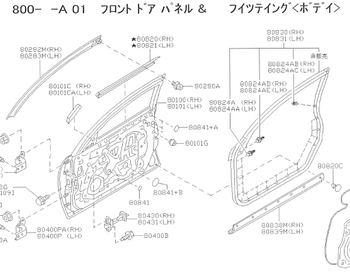 Nissan - Weather Strip Rubber Front RH