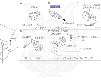 Nissan - Avenir - W10 - 1997 - SALUT/X - WAGON(W) - 4 WHEEL DRIVE(4WD) - AUTOMATIC TRANSMISSION(AT) - SR20DET