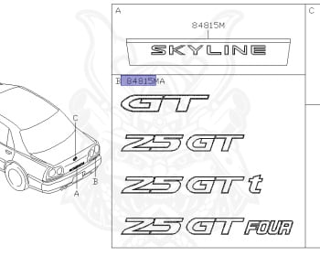 Nissan - Skyline - R34 25GTT - ER34 - 1998 - 25GT TURBO - 4 DOOR SEDAN(4S) - AUTOMATIC-FLOOR SHIFT(AT.F4) - Hi-Cas 2-Link (HI.2WD) - RB25DET