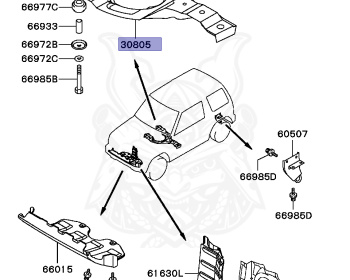 Mitsubishi - Pajero Jr - H57A - 1996 - MNXE2 - 4A31