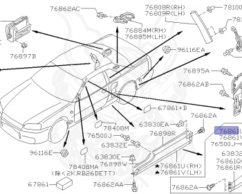 Nissan - Skyline GT-R - BNR34 - 2000 - GT-R V spec - 2 door hard top (2K) - MANUAL MISSION 6-SPEED(MT.F6) - Hi-Cas 4-Link (HI.4WD) - RB26DETT